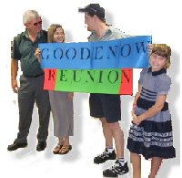Goodenows holding Reunion sign